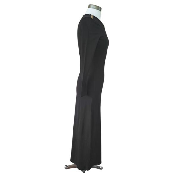 SAINT + SOFIA Runway Black Maxi Dress Size 4 Long Sleeve Minimalist - Picture 8 of 15